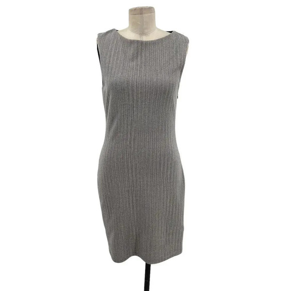 Reiss Marte Textured Sheath Dress Tweed Blue Gray Sleeveless Size US 6 - Picture 2 of 12